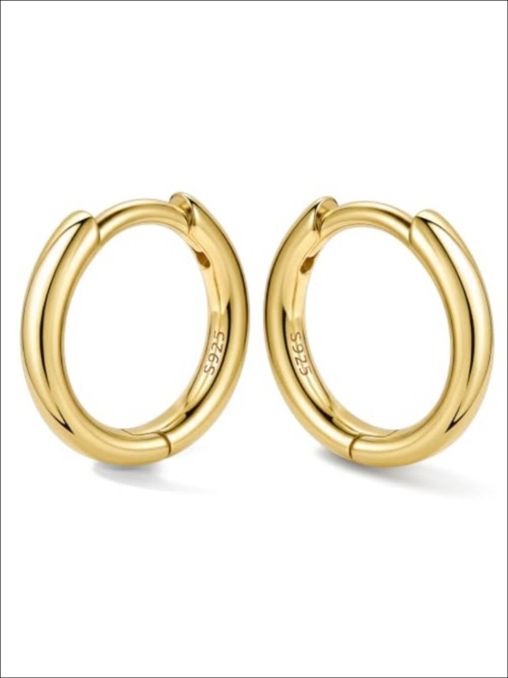 Sterling Silver Small Hoop Earrings 14k Gold Plated Hypoallergenic Huggie